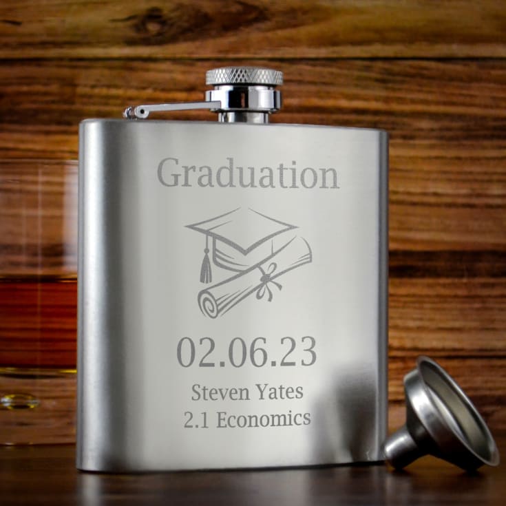 The Gift Experience Personalised Graduation Hip Flask