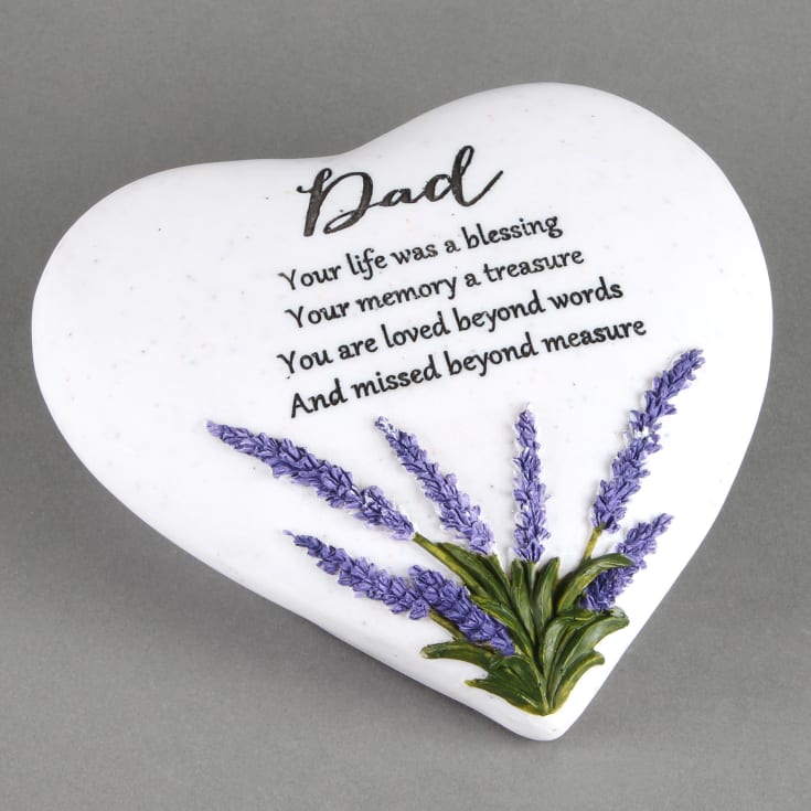 The Gift Experience Lavender In Loving Memory Thoughts Of You Heart Stone - Dad | Remembrance Gifts