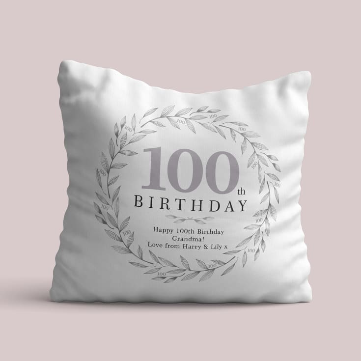 Personalised 100th Birthday Cushion product image
