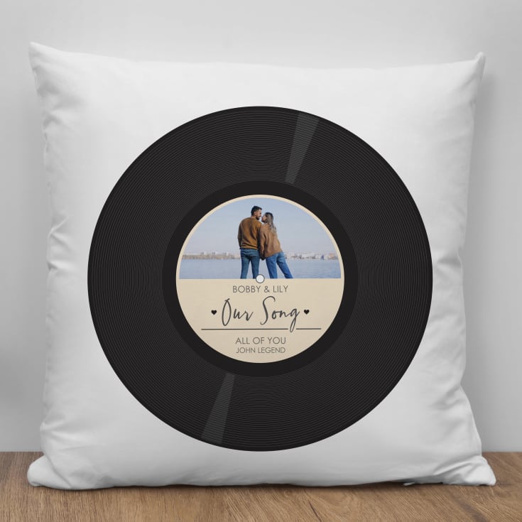 The Gift Experience Personalised Our Song Record Photo Upload Cushion