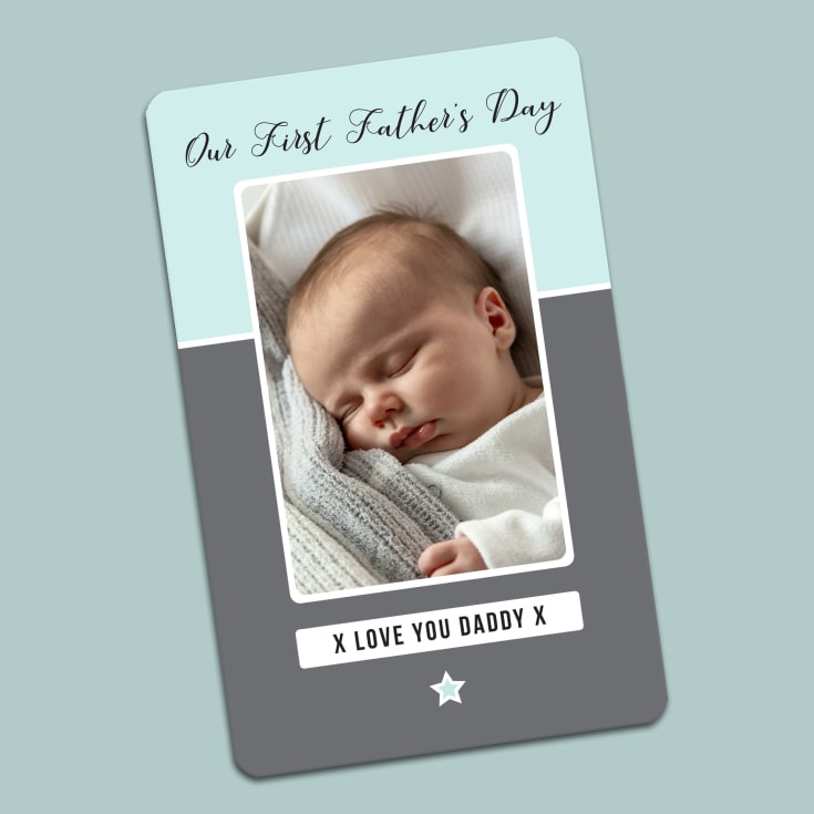 Personalised Our First Father's Day Photo Upload Wallet Card product image