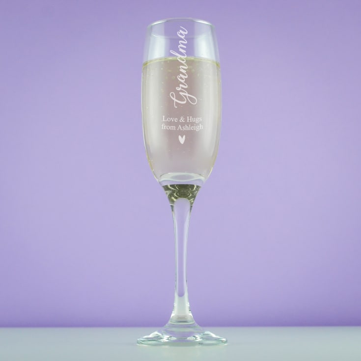 The Gift Experience Personalised Grandma Prosecco Glass | Grandparent Gifts |