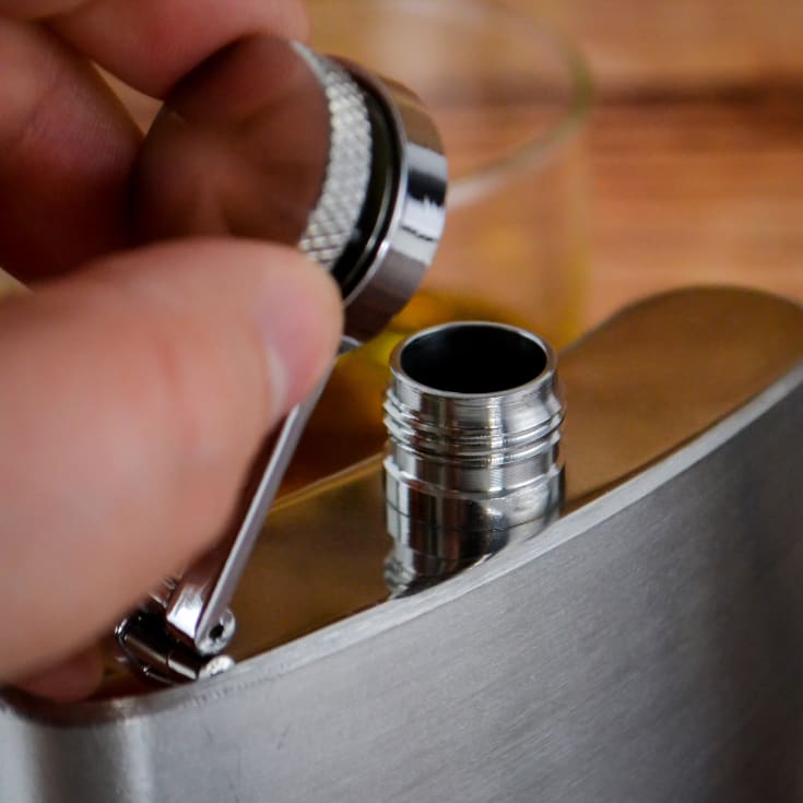 Personalised Grandad Stainless Steel Hip Flask product image