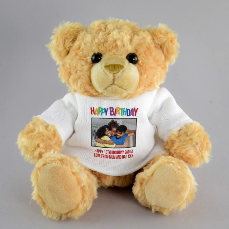 Personalised Happy Birthday Photo Upload Teddy Bear product image