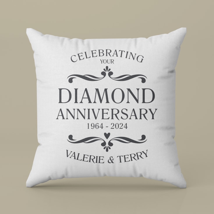 Personalised Pair Of Diamond Anniversary Cushions product image