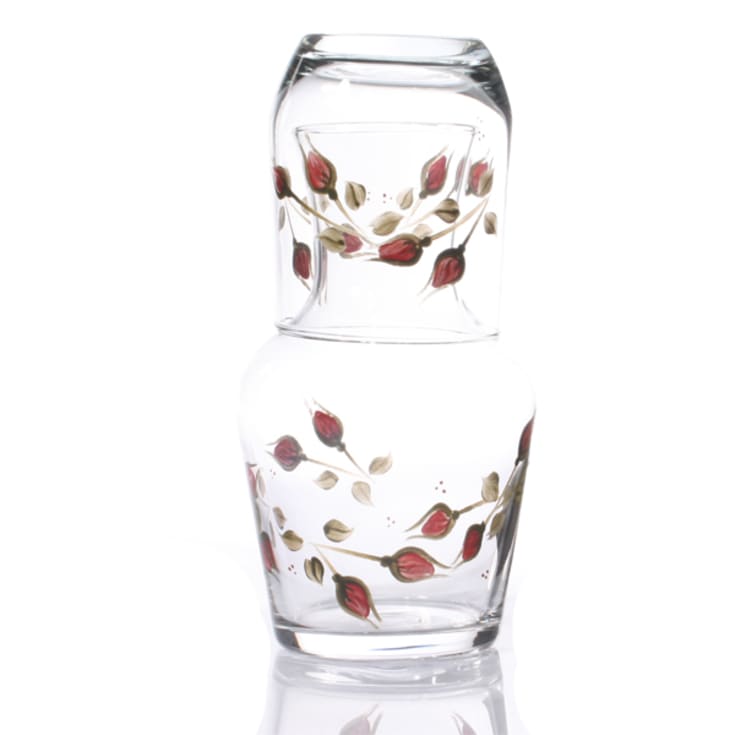 Hand Painted Carafe Set - Rosebud product image