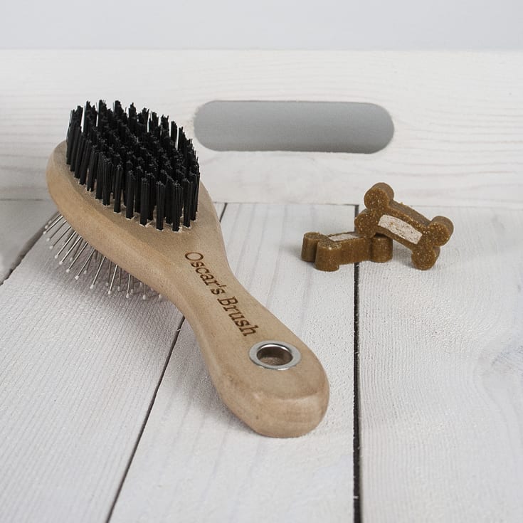 Personalised Wooden Dog Brush product image