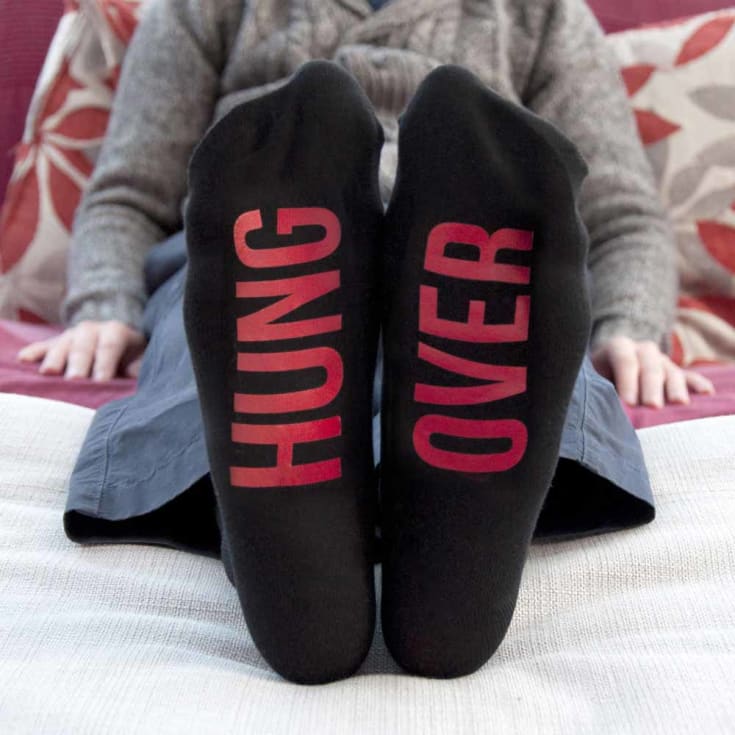 The Gift Experience Men's Black Personalised Jet & Crimson Socks