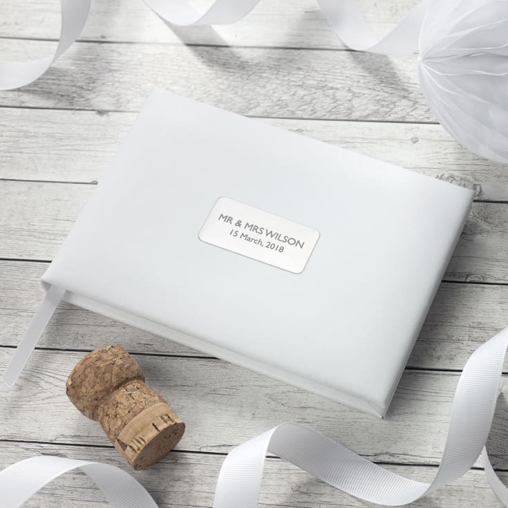 Personalised White Leather Wedding Guest Book product image