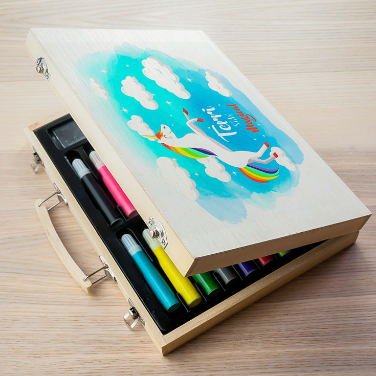Personalised Rainbow Unicorn Colouring In Set product image