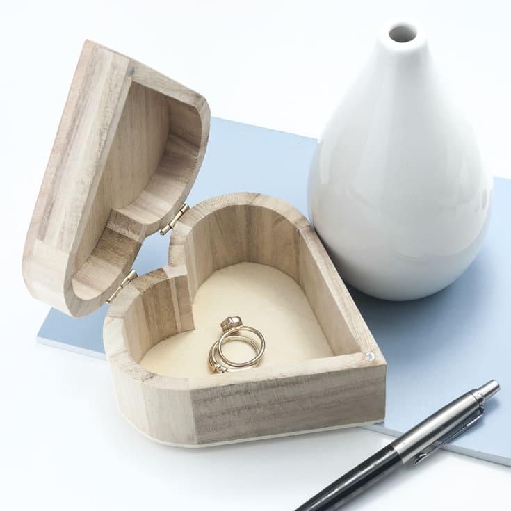 Personalised Mother's Day Heart Wooden Trinket Box product image