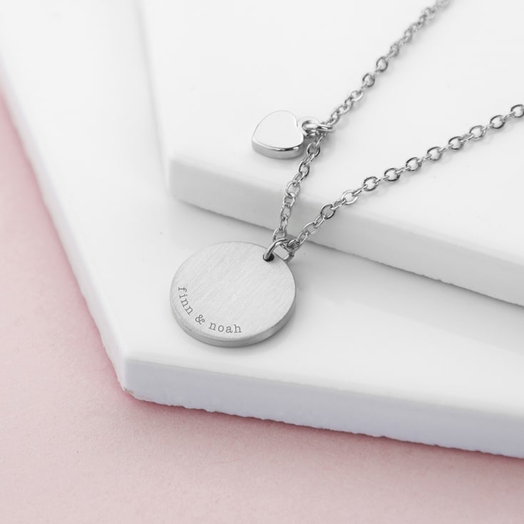Personalised Heart and Disc Family Necklace product image