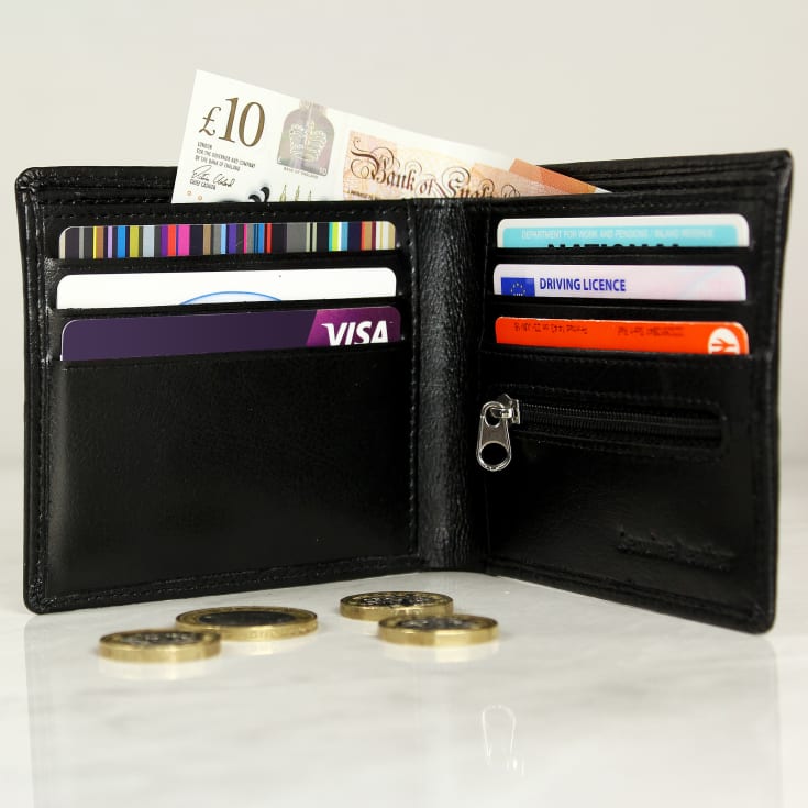 Personalised Script Font Leather Wallet product image