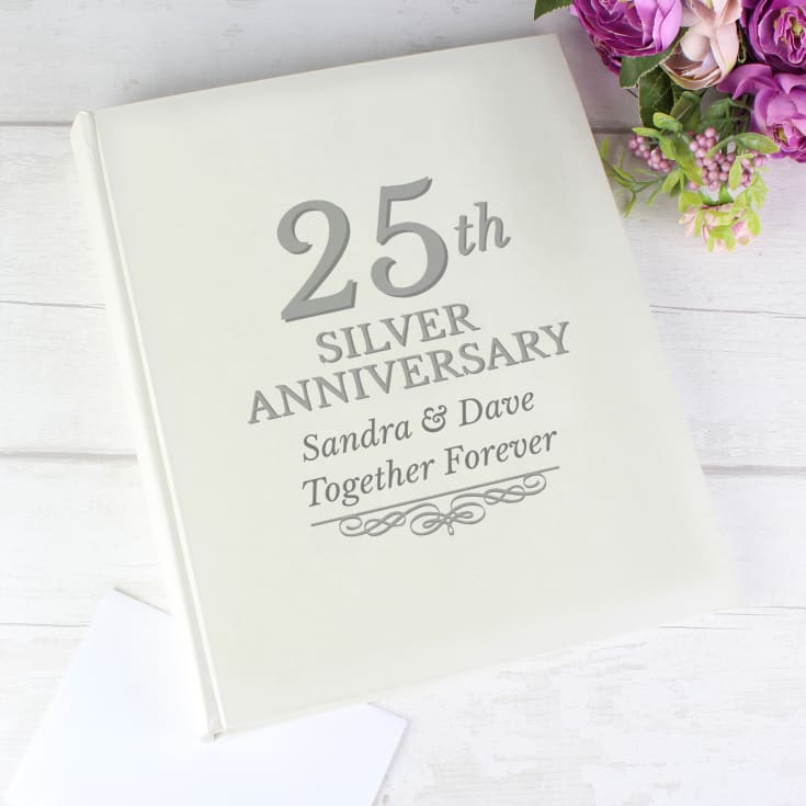 The Gift Experience Silver Personalised 25Th Anniversary Traditional Photo Album
