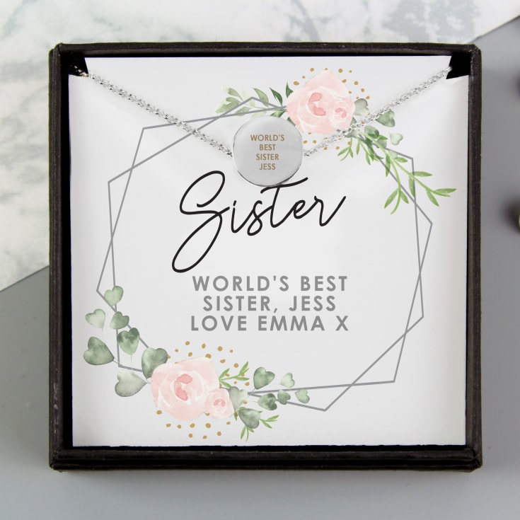 Personalised Abstract Rose Sentiment Silver Tone Necklace and Box product image