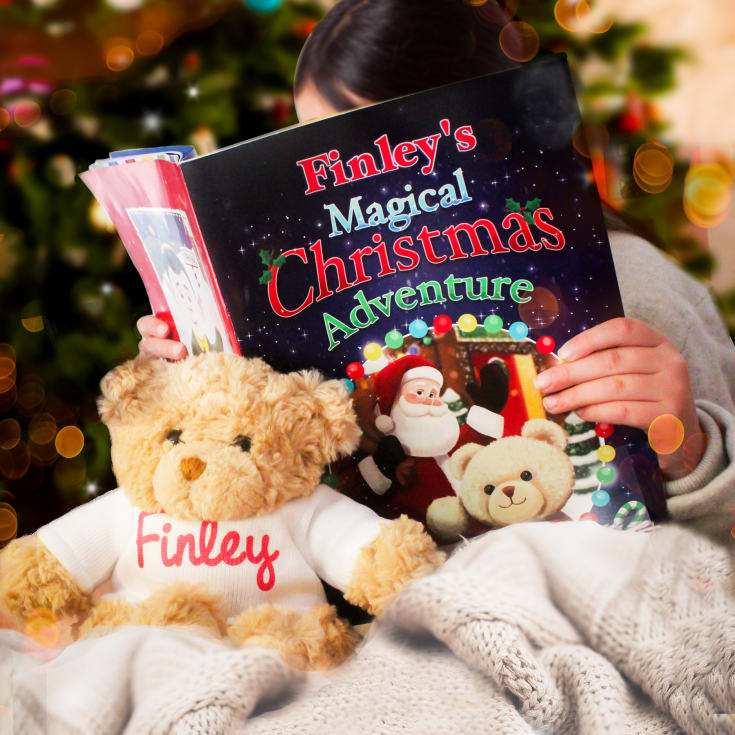Personalised Magical Christmas Adventure Story Book and Personalised Teddy Bear product image