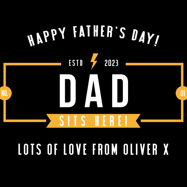 Personalised Luxury Daddy Black Cushion product image
