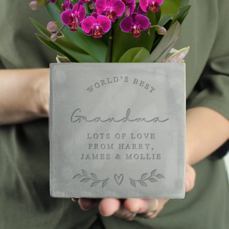 The Gift Experience Personalised Free Text Concrete Pot