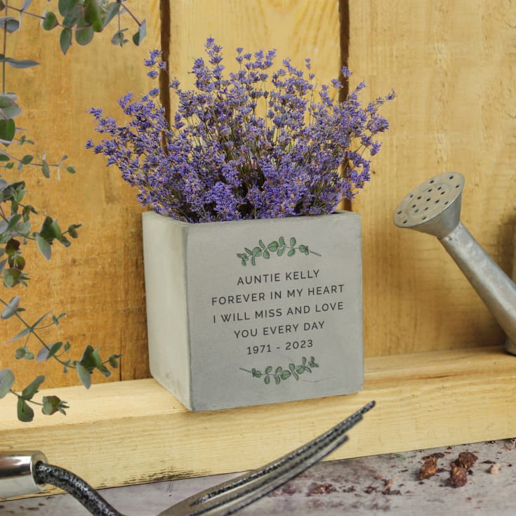 Personalised Botanical Concrete Pot product image