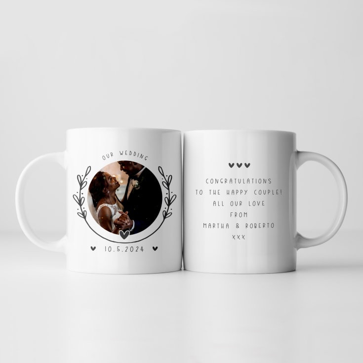 Personalised Wedding Photo Upload Pair Of Mugs product image