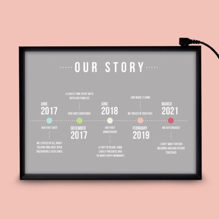 Personalised Light Box - Our Story Timeline product image