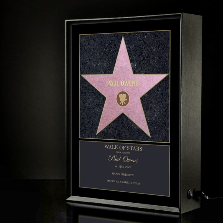 The Gift Experience Light Personalised Walk Of Stars Box Anniversary Gifts For Him