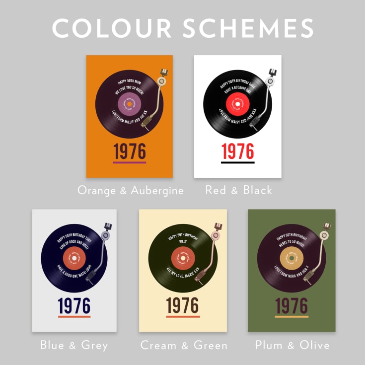 Personalised 50th Birthday Retro Record Light Box product image