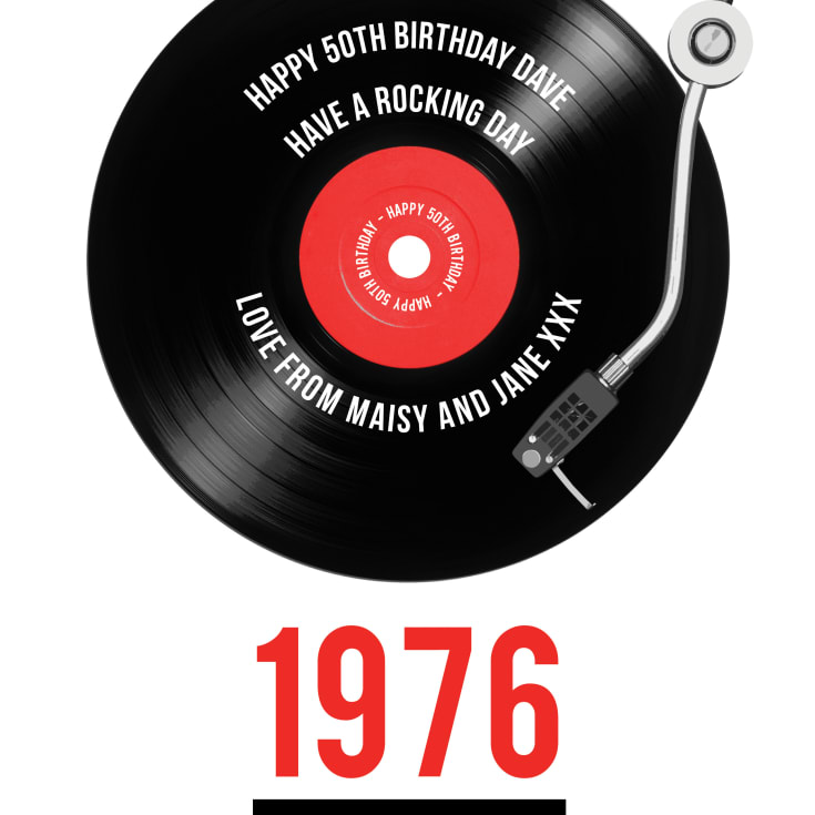 Personalised 50th Birthday Retro Record Light Box product image