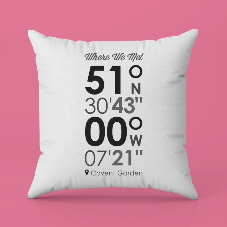 Personalised Location Coordinates Cushion product image