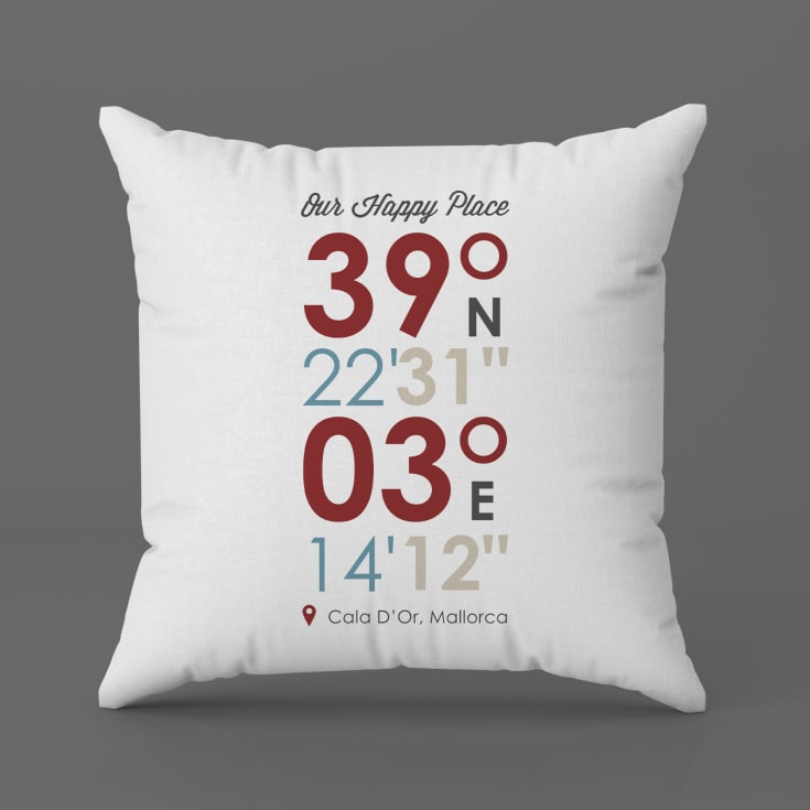 Personalised Location Coordinates Cushion product image