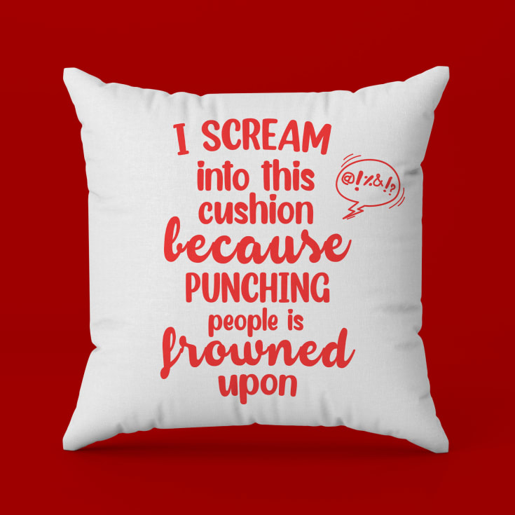 Punching People is Frowned Upon Cushion product image