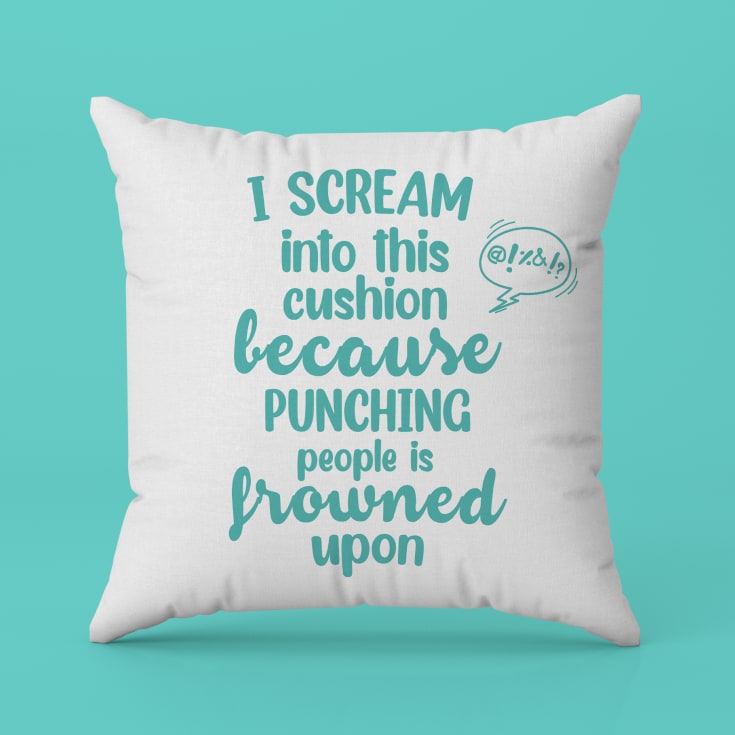 Punching People is Frowned Upon Cushion product image