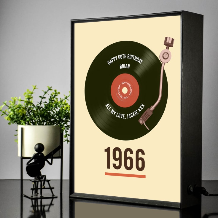 The Gift Experience Light Personalised 60Th Birthday Retro Record Box Anniversary Gifts For Him