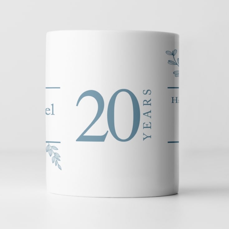 Personalised Botanical 20th Wedding Anniversary Mug product image