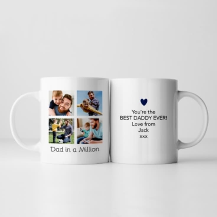 The Gift Experience Red/Grey/Salmon Personalised Dad In A Million Photo Mug