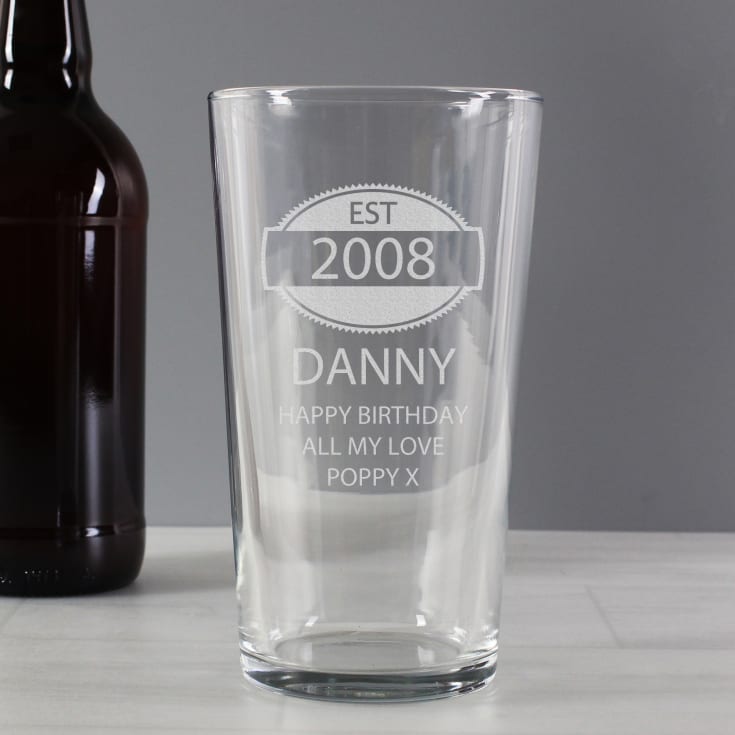 Personalised Year of Establishment 18th Birthday Glass product image