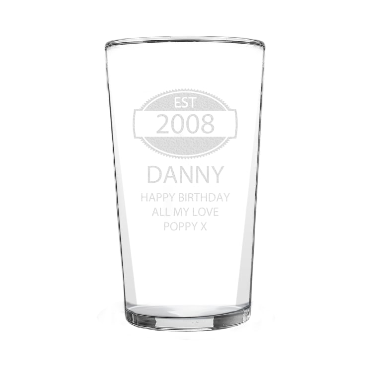 Personalised Year of Establishment 18th Birthday Glass product image
