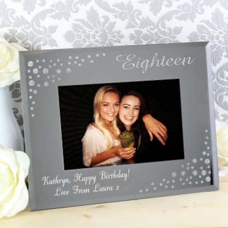 The Gift Experience Personalised 18Th Birthday Diamante Glass Photo Frame