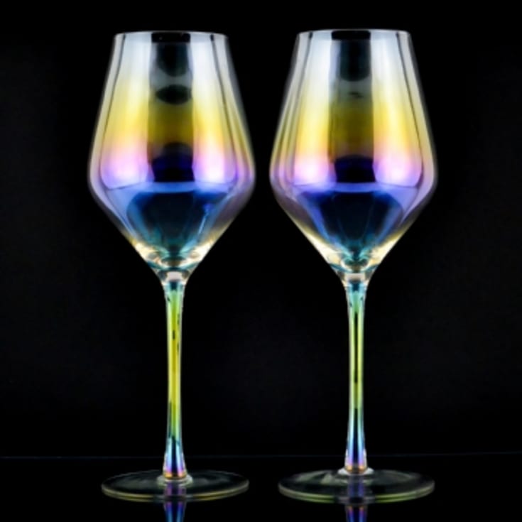 Set of 2 Rainbow Wine Glasses product image