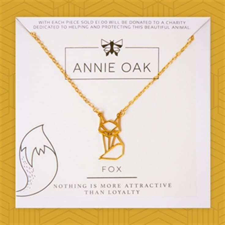 The Gift Experience Gold Geometric Fox Necklace