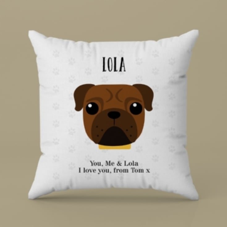 Personalised Pug Dog Cushion product image