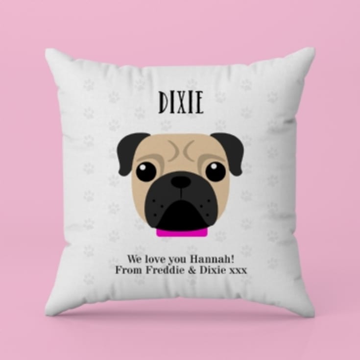 Personalised Pug Dog Cushion product image
