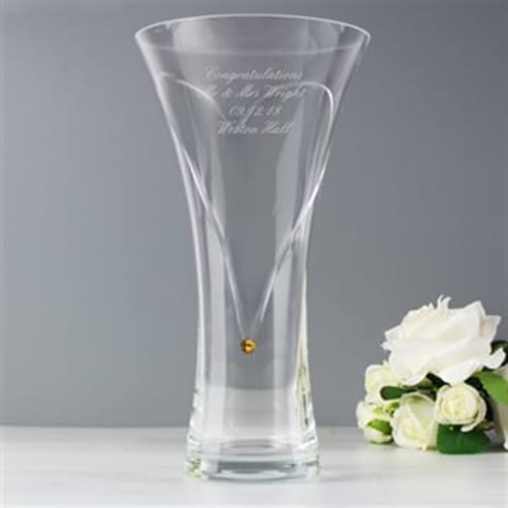 Personalised Golden Anniversary Vase with Heart Design product image