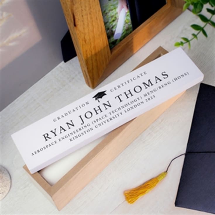 The Gift Experience Personalised Graduation Wood Certificate Holder