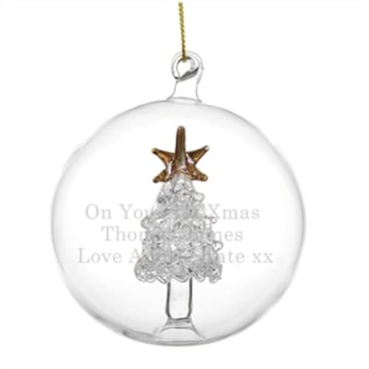 Personalised Glass Christmas Tree Bauble product image