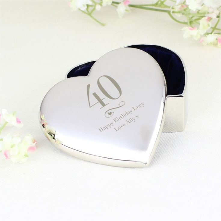 The Gift Experience Personalised Big Age Heart Trinket Box