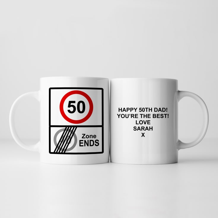 The Gift Experience Personalised Zone Ends 50Th Birthday Mug