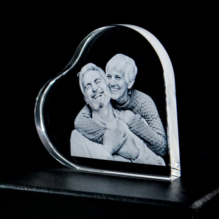 The Gift Experience Personalised Engraved Photo Crystal Heart