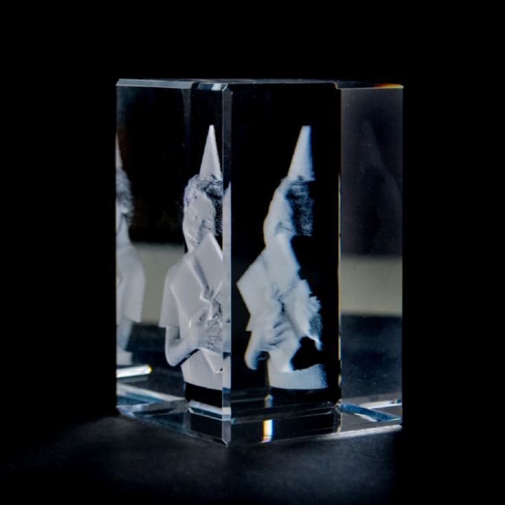 3D Personalised Engraved Photo Crystal Block product image