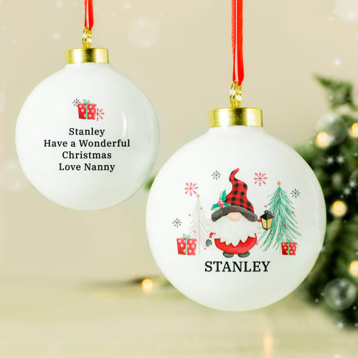 Personalised Gonk Christmas Bauble product image